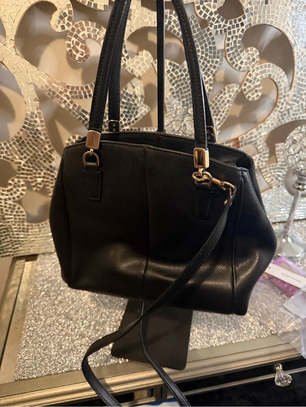 ⭐️Coach Black Leather Bag with Shoulder Strap